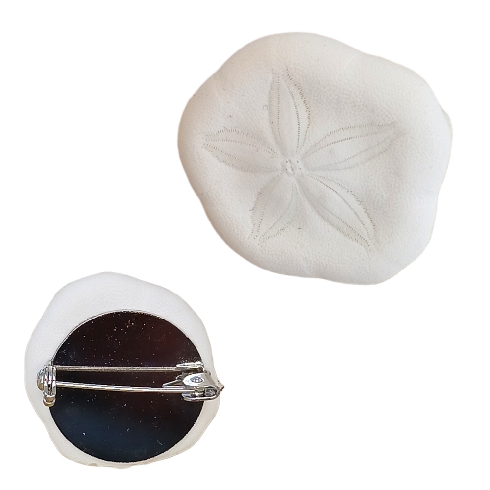 Sand Dollar Biscuit Women’s Brooch Coastal Grandma Mermaidcore Handmade